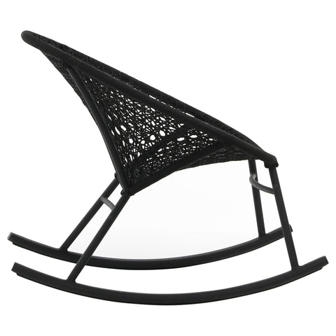 Langston Black Weave and Black Powder Coated Finish Outdoor Rocking Chair
