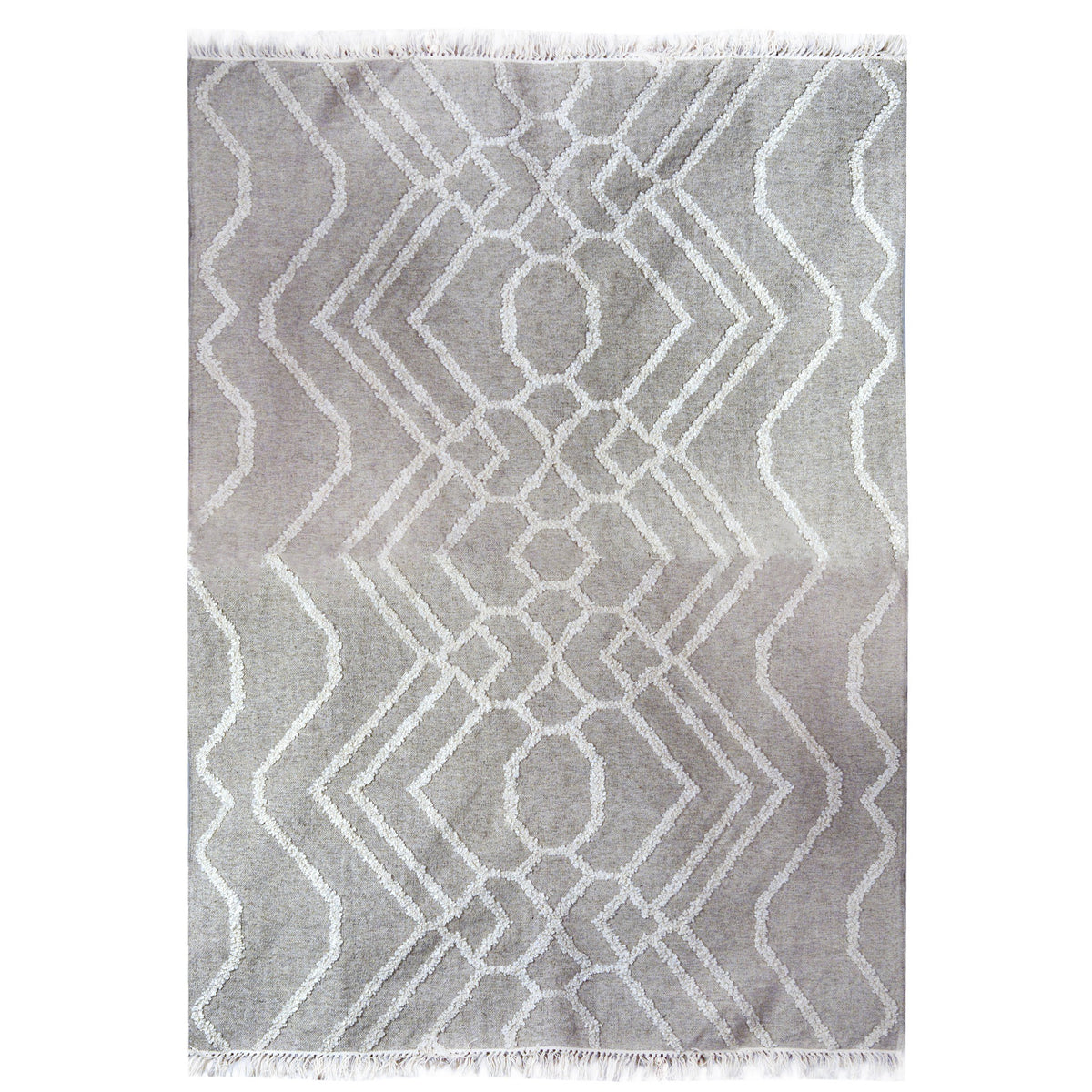 Gyala Light Grey and Ivory Finish Rug