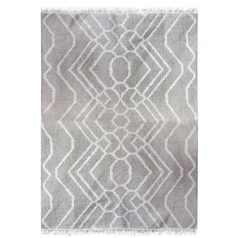 Gyala Light Grey and Ivory Finish Rug