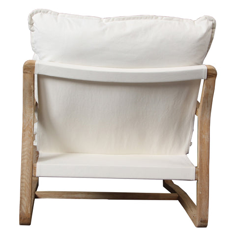 Gabe Light Warm Wash Finish Frame and Off White Fabric Occasional Chair