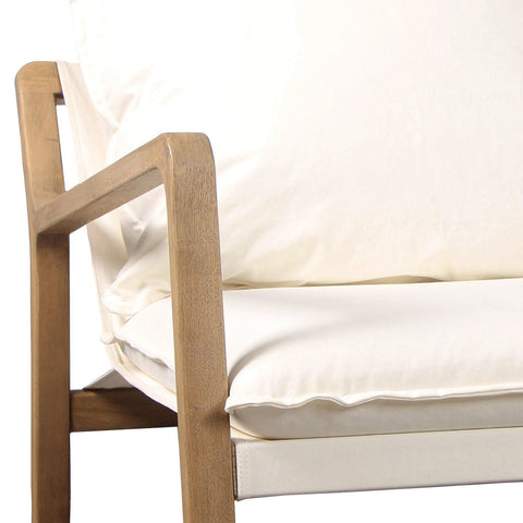 Gabe Light Warm Wash Finish Frame and Off White Fabric Occasional Chair