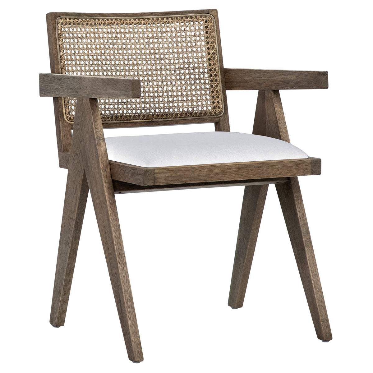 Ocampo Grey Wash Finish and White Seat Dining Chair