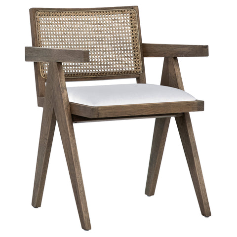 Ocampo Grey Wash Finish and White Seat Dining Chair