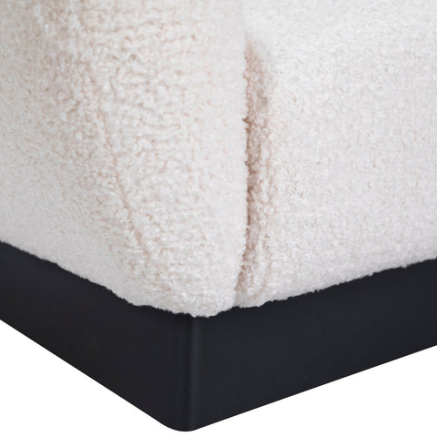 Kramer Black Metal Base and Natural White Faux Fur Occasional Chair