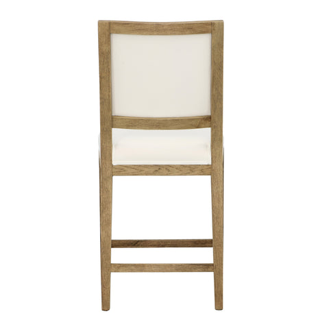 Croft Natural Warm Wash Frame and White Upholstery Counter Stool