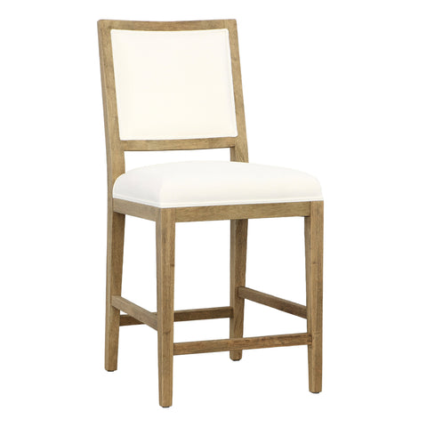 Croft Natural Warm Wash Frame and White Upholstery Counter Stool
