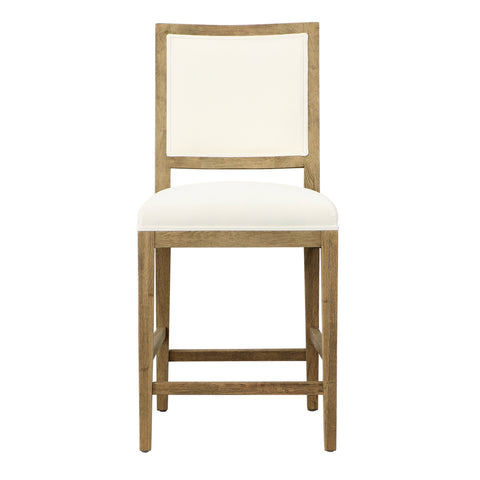 Croft Natural Warm Wash Frame and White Upholstery Counter Stool