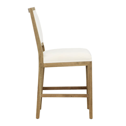 Croft Natural Warm Wash Frame and White Upholstery Counter Stool