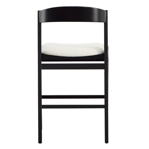 Balcolm Black Painted Finish with White Upholstery Counter Stool