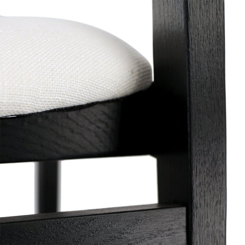 Balcolm Black Painted Finish with White Upholstery Counter Stool