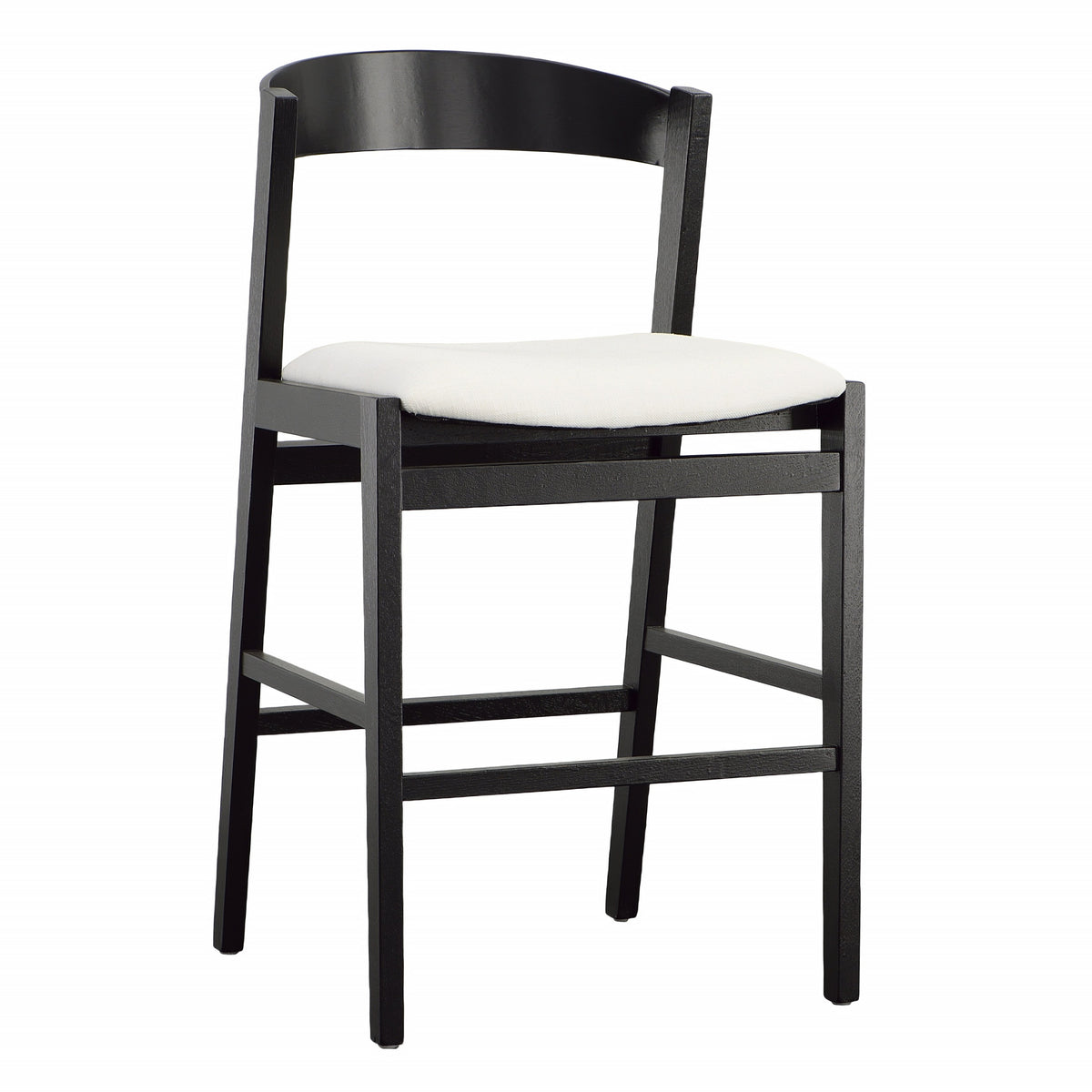Balcolm Black Painted Finish with White Upholstery Counter Stool