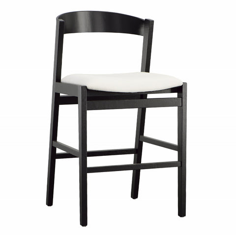 Balcolm Black Painted Finish with White Upholstery Counter Stool