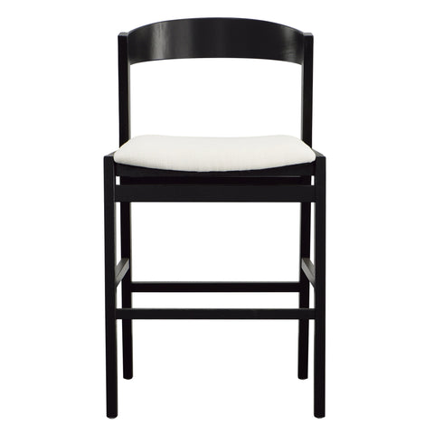 Balcolm Black Painted Finish with White Upholstery Counter Stool