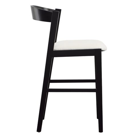 Balcolm Black Painted Finish with White Upholstery Counter Stool