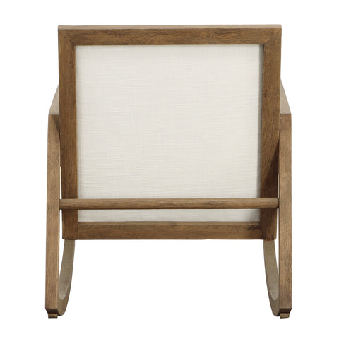 Ada Light Natural Wash Finish with White Upholstery Rocking Chair