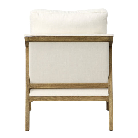 Elin Light Natural Wash Finish with White Upholstery Occasional Chair