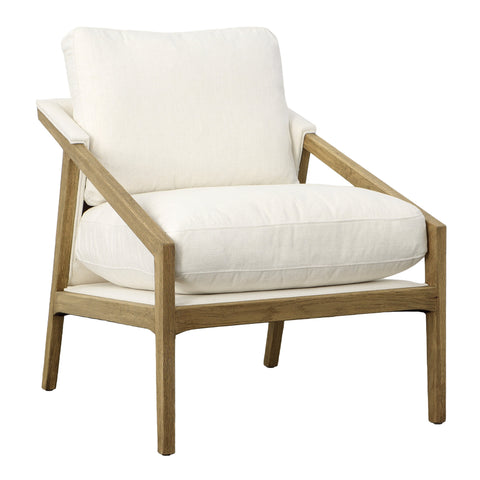 Elin Light Natural Wash Finish with White Upholstery Occasional Chair