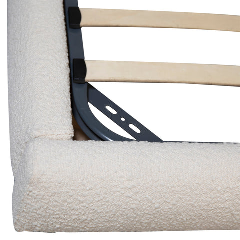 Marlene Off White Finish with Black Wood Legs Bed