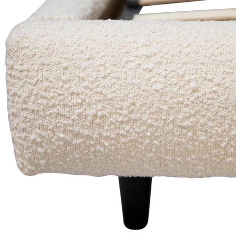 Marlene Off White Finish with Black Wood Legs Bed