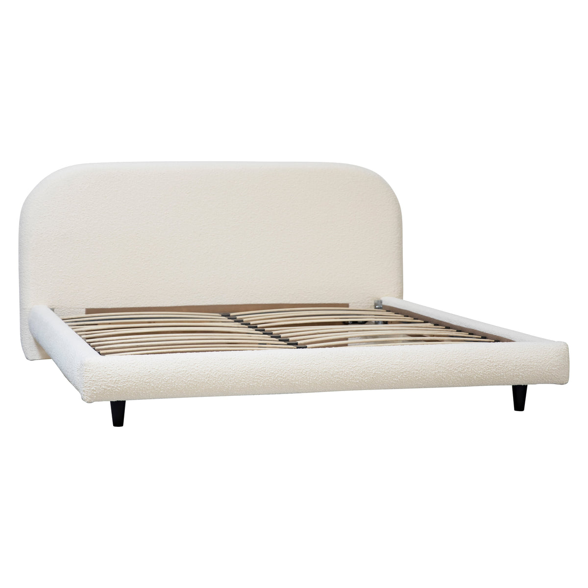 Marlene Off White Finish with Black Wood Legs Bed