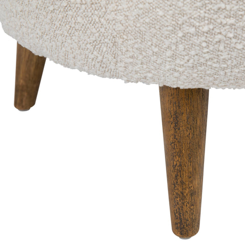 Aldreda Cream Upholstery with Medium Brown Wood legs Stool