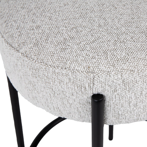 Becca Oatmeal Upholstery with Black Metal Legs Counter Stool