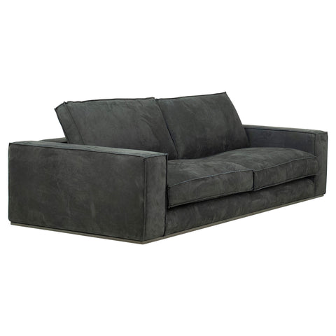 Trenton Antique Black Suede Sofa