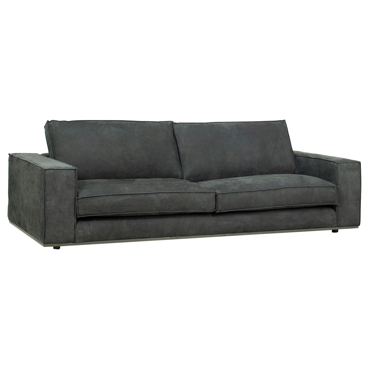 Trenton Antique Black Suede Sofa
