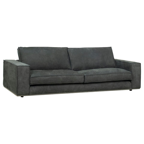 Trenton Antique Black Suede Sofa