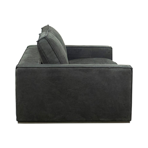 Trenton Antique Black Suede Sofa