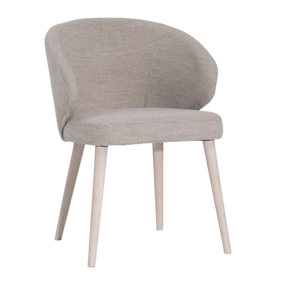 Froilan Whitewash Legs and Light Grey Upholstery Dining Chair