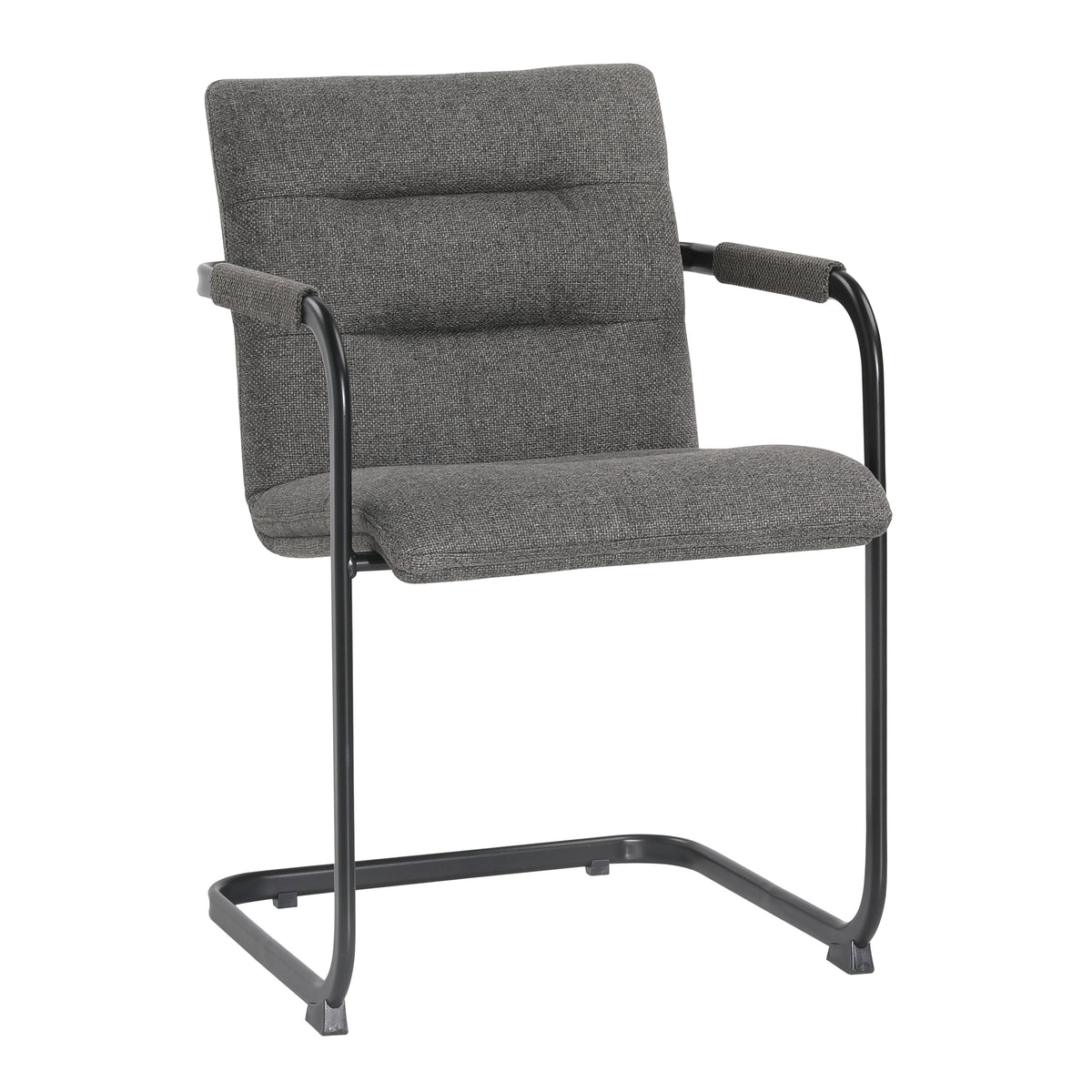 Samuel Dark Grey Upholstery and Black Powder Coated Iron Dining Chair