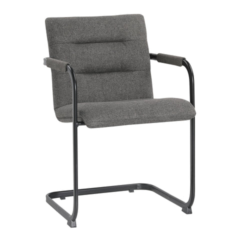 Samuel Dark Grey Upholstery and Black Powder Coated Iron Dining Chair