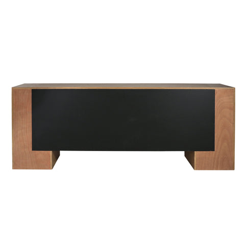 Almanza Natural Wood Finish and Black Handles Sideboard