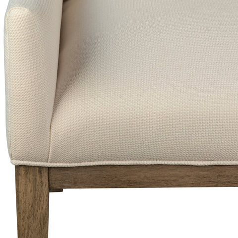 Mayne Off White Upholstery and Natural Wood Finish Dining Chair