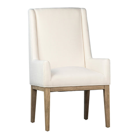 Mayne Off White Upholstery and Natural Wood Finish Dining Chair