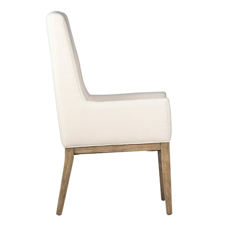 Mayne Off White Upholstery and Natural Wood Finish Dining Chair