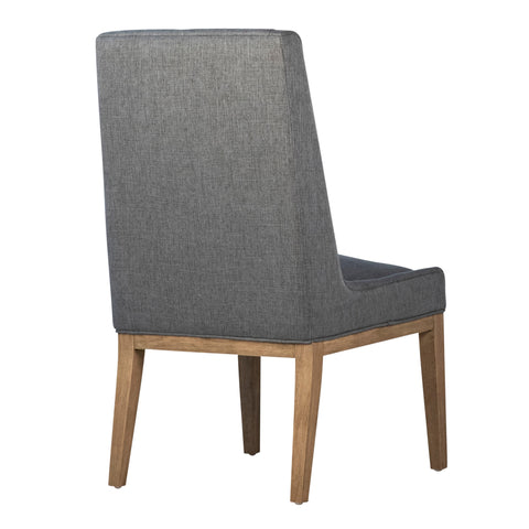 Oliver Grey Upholstery and Natural Wood Finish Dining Chair