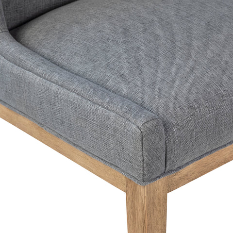 Oliver Grey Upholstery and Natural Wood Finish Dining Chair