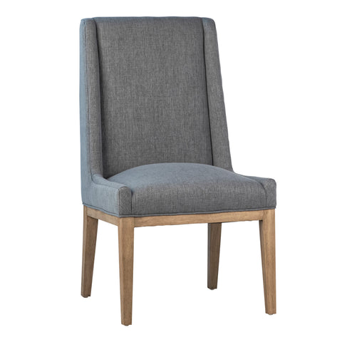 Oliver Grey Upholstery and Natural Wood Finish Dining Chair