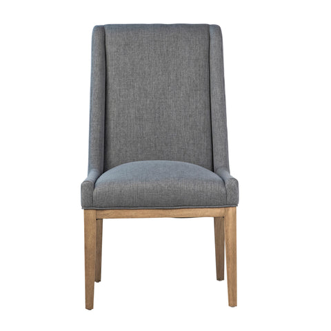 Oliver Grey Upholstery and Natural Wood Finish Dining Chair