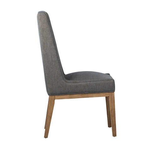 Oliver Grey Upholstery and Natural Wood Finish Dining Chair