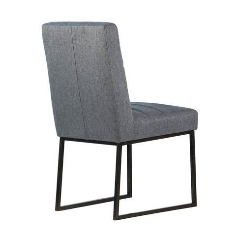 Kali Blue Grey Upholstery and Dark Metal Finish Dining Chair