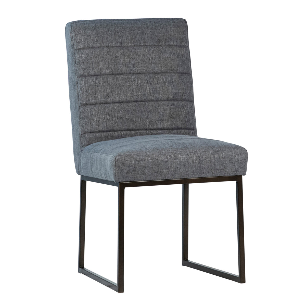Kali Blue Grey Upholstery and Dark Metal Finish Dining Chair