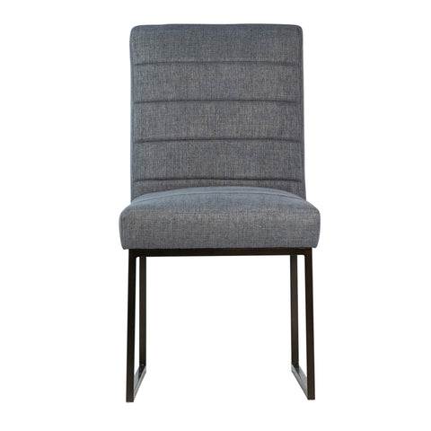 Kali Blue Grey Upholstery and Dark Metal Finish Dining Chair