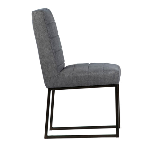 Kali Blue Grey Upholstery and Dark Metal Finish Dining Chair