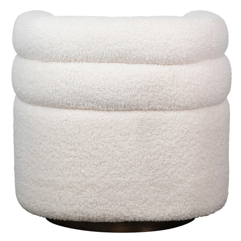 Jolo Cream Fur Seating Swivel Chair