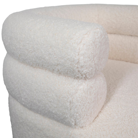 Jolo Cream Fur Seating Swivel Chair