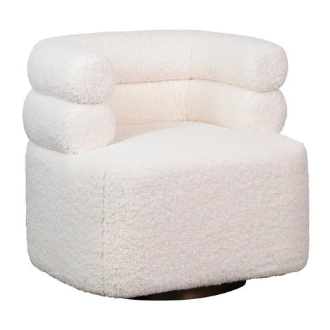 Jolo Cream Fur Seating Swivel Chair