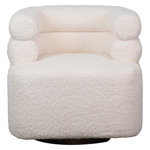 Jolo Cream Fur Seating Swivel Chair